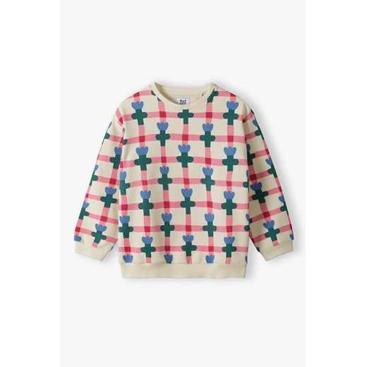 Bluza dresowa z miękkiej dzianiny w kwiatki - Limited Edition ze sklepu 5.10.15 w kategorii Bluzy dziewczęce - zdjęcie 172645143