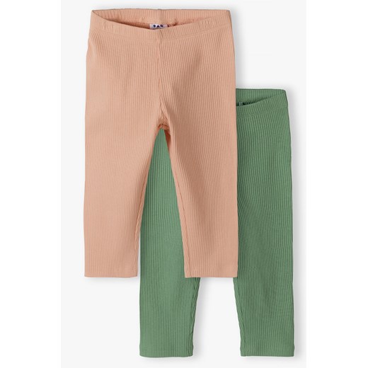 Leginsy w prążki - różowe i zielone - 2pak - Limited Edition ze sklepu 5.10.15 w kategorii Spodnie dziewczęce - zdjęcie 172645200