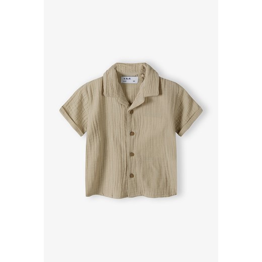 Beżowa koszula dla niemowlaka - 5.10.15. ze sklepu 5.10.15 w kategorii Odzież dla niemowląt - zdjęcie 172645204