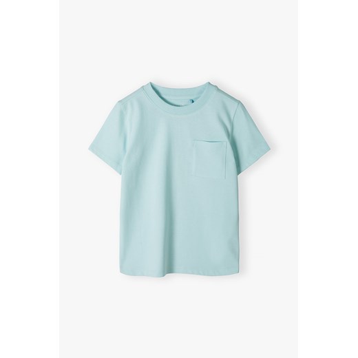Niebieski bawełniany t-shirt z kieszonką - 5.10.15. ze sklepu 5.10.15 w kategorii T-shirty chłopięce - zdjęcie 172645210