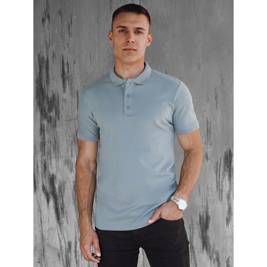 Koszulka męska polo błękitna Dstreet PX0608 ze sklepu DSTREET.PL w kategorii T-shirty męskie - zdjęcie 172645741
