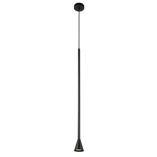 Czarna nowoczesna cienka lampa wisząca do salonu - V055-Sunagio ze sklepu Edinos.pl w kategorii Lampy wiszące - zdjęcie 172646161