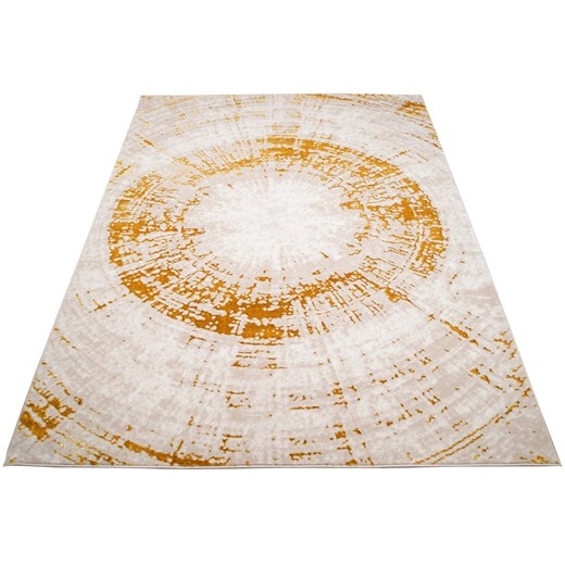 Beżowo-złoty dywan w abstrakcyjny wzór - Orso 5X ze sklepu Edinos.pl w kategorii Dywany - zdjęcie 172646322