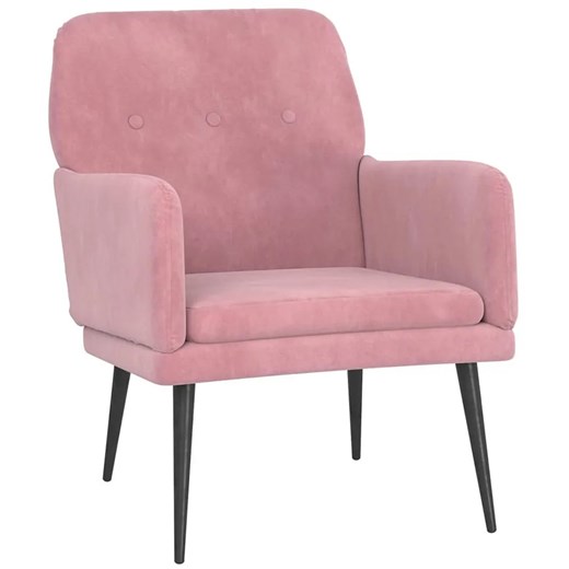 Różowy welurowy fotel wypoczynkowy - Efestos Elior One Size Edinos.pl