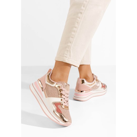 Różowe sneakersy na platformie Daisie ze sklepu Zapatos w kategorii Buty sportowe damskie - zdjęcie 172647973