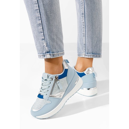 Buty sportowe damskie Zapatos sneakersy niebieskie 