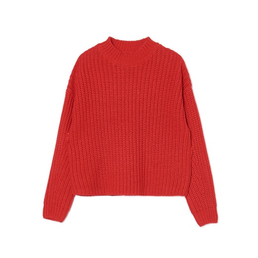 Cropp - Czerwony sweter basic - czerwony Cropp L wyprzedaż Cropp