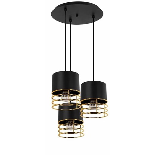 Nowoczesna lampa wisząca S661-Barma - czarny+złoty ze sklepu Edinos.pl w kategorii Lampy wiszące - zdjęcie 172649761