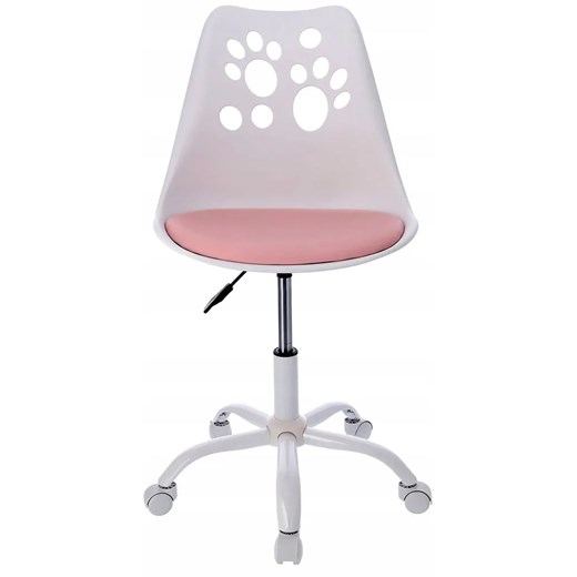Biało-różowe krzesło obrotowe dla dzieci - Fiti 3X Elior One Size Edinos.pl