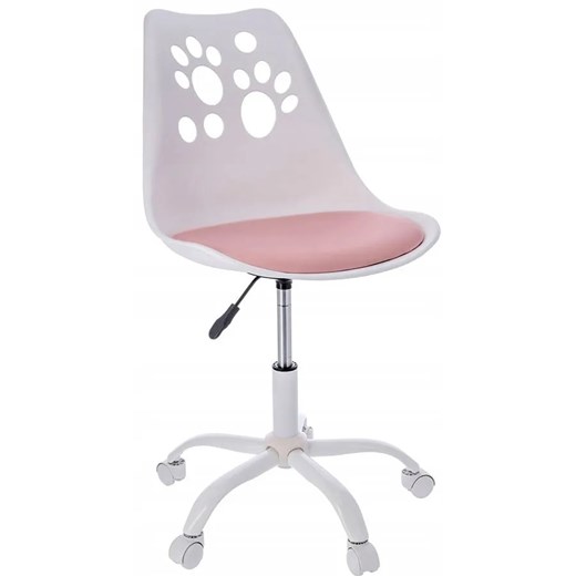 Biało-różowe krzesło obrotowe dla dzieci - Fiti 3X Elior One Size Edinos.pl