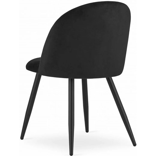 Czarne metalowe krzesło welurowe - Pritix Elior One Size Edinos.pl