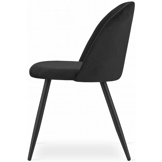 Czarne metalowe krzesło welurowe - Pritix Elior One Size Edinos.pl