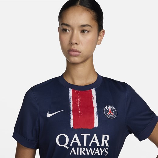 Nike bluzka damska granatowa z napisem z okrągłym dekoltem z krótkim rękawem