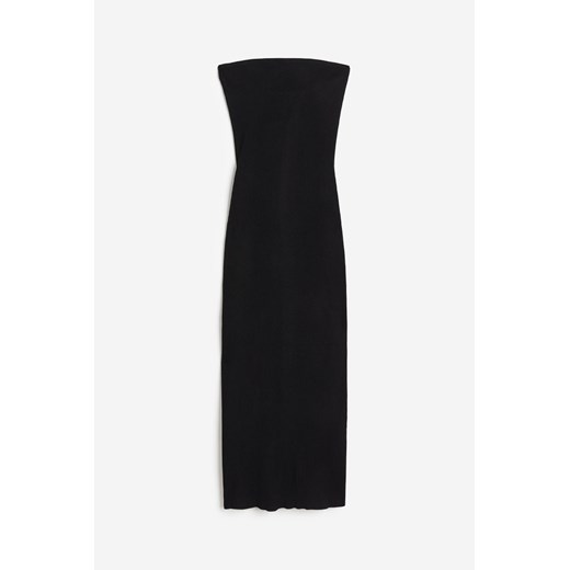 H & M - Sukienka bandeau w prążki - Czarny ze sklepu H&M w kategorii Sukienki - zdjęcie 172651634