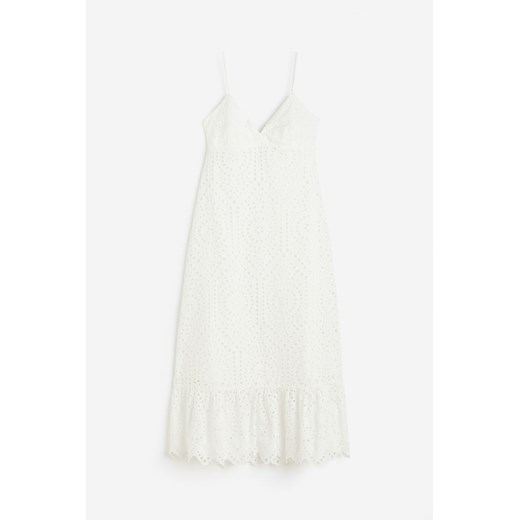 H & M - Sukienka z haftem angielskim - Biały ze sklepu H&M w kategorii Sukienki - zdjęcie 172651692