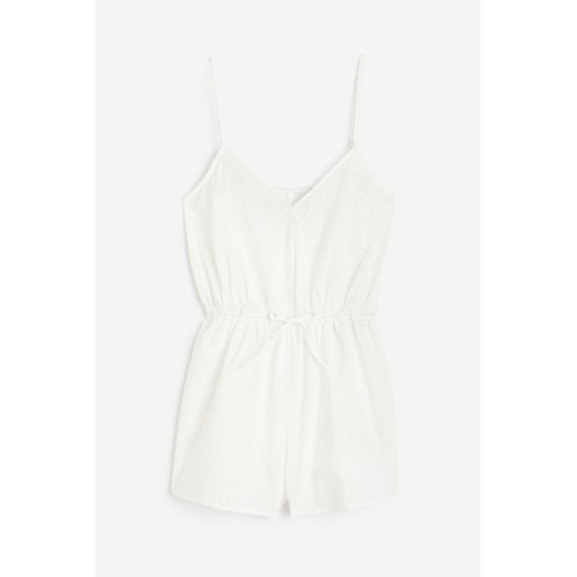 H & M - Kombinezon z haftem angielskim - Biały ze sklepu H&M w kategorii Piżamy damskie - zdjęcie 172651763