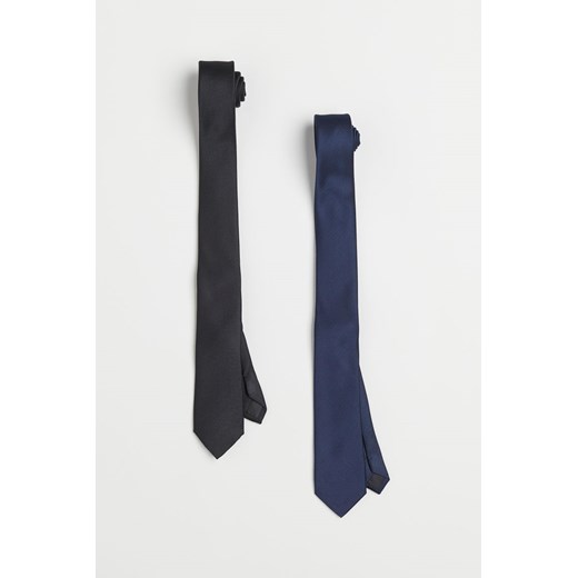 H & M - Krawat 2-pak - Czarny ze sklepu H&M w kategorii Krawaty - zdjęcie 172651784