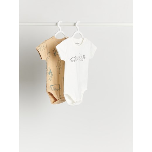 Reserved - Bawełniane body Kubuś Puchatek 2 pack - złamana biel ze sklepu Reserved w kategorii Body niemowlęce - zdjęcie 172652921