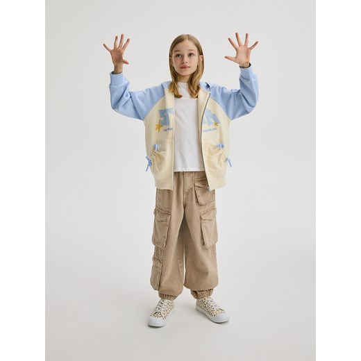Reserved - Jeansy jogger z kieszeniami - beżowy ze sklepu Reserved w kategorii Spodnie dziewczęce - zdjęcie 172653153