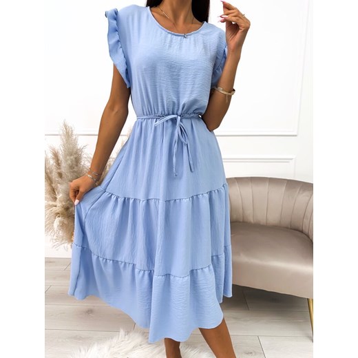 Błękitna Sukienka Oversize Modnakiecka.pl 42 ModnaKiecka.pl