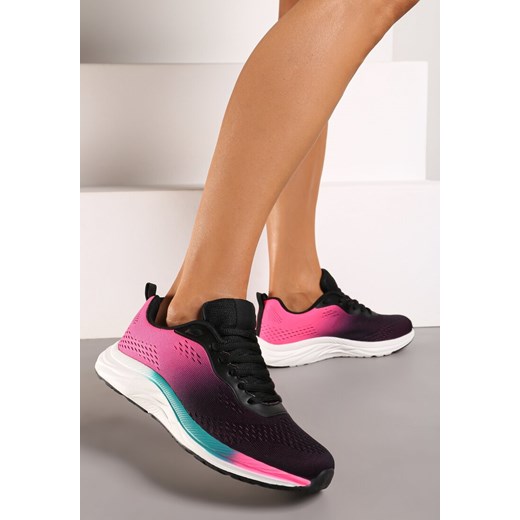 Buty sportowe damskie Born2be sneakersy różowe na płaskiej podeszwie wiązane 