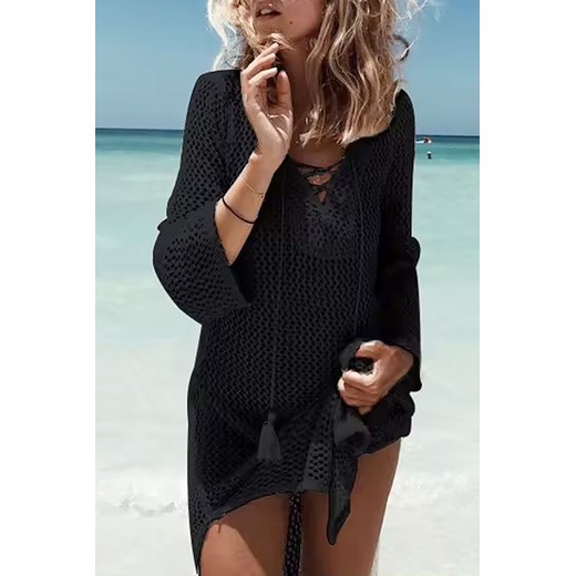 Pareo FERANDA BLACK ze sklepu Ivet Shop w kategorii Odzież plażowa - zdjęcie 172655570