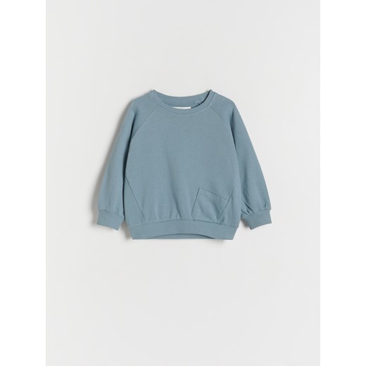 Reserved - Bluza oversize z kieszonką - niebieski ze sklepu Reserved w kategorii Bluzy i swetry - zdjęcie 172656571
