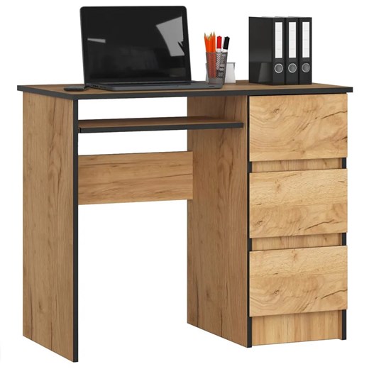 Skandynawskie biurko do pokoju z szufladami Miren 4X - dąb craft ze sklepu Edinos.pl w kategorii Biurka dziecięce - zdjęcie 172661223