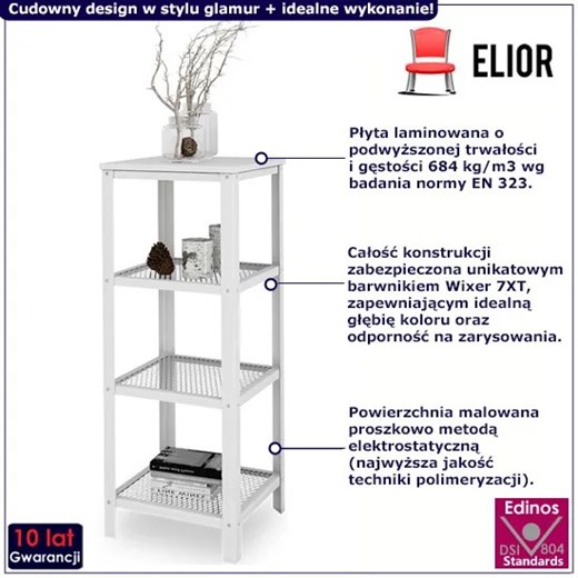 Biały regał siatkowy - Olik 5X Elior One Size Edinos.pl