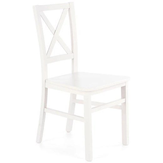 Białe drewniane krzesło typu krzyżak do stołu - Baxo 4X ze sklepu Edinos.pl w kategorii Krzesła - zdjęcie 172661482