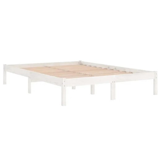 Białe małżeńskie łóżko z drewna 160x200 cm - Vilmo 6X Elior One Size Edinos.pl