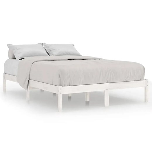 Białe małżeńskie łóżko z drewna 160x200 cm - Vilmo 6X Elior One Size Edinos.pl