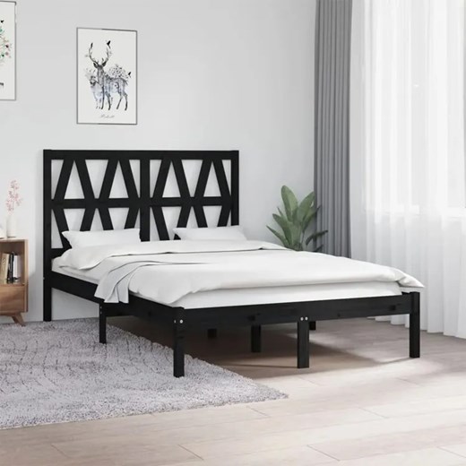 Drewniane łóżko w kolorze czarnym 120x200 - Yoko 4X Elior One Size promocyjna cena Edinos.pl