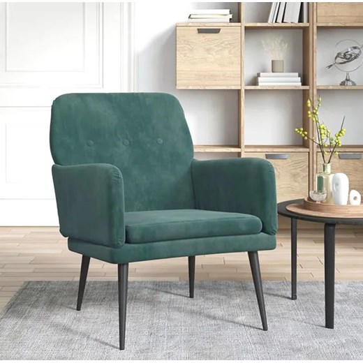 Zielony tapicerowany welurem fotel wypoczynkowy - Efestos Elior One Size Edinos.pl