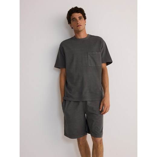 Reserved - Dwuczęściowa piżama z efektem sprania - ciemnoszary ze sklepu Reserved w kategorii Piżamy męskie - zdjęcie 172663851