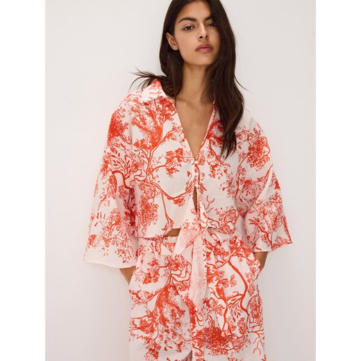 Reserved - Krótka koszula kimono z wiązaniem - wielobarwny ze sklepu Reserved w kategorii Bluzki damskie - zdjęcie 172664242