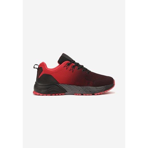 Czerwone Sneakersy Buty Sportowe Sznurowane z Efektem Ombre Riselle 43 born2be.pl okazyjna cena