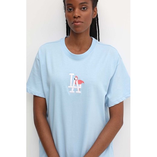 47 brand t-shirt bawełniany MLB Los Angeles Dodgers damski kolor niebieski BB012TMRKQI610485QU ze sklepu ANSWEAR.com w kategorii Bluzki damskie - zdjęcie 172666373