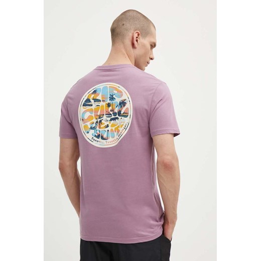 Rip Curl t-shirt bawełniany męski kolor fioletowy z nadrukiem ze sklepu ANSWEAR.com w kategorii T-shirty męskie - zdjęcie 172666462