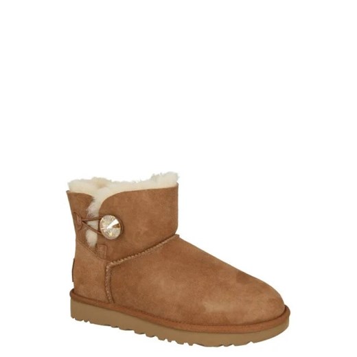 UGG Skórzane śniegowce MINI BAILEY BUTTON BLING | z dodatkiem wełny 36 Gomez Fashion Store