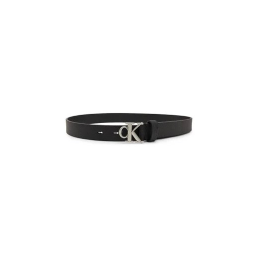 CALVIN KLEIN JEANS Skórzany pasek ROUND MONO LTHR BELT ze sklepu Gomez Fashion Store w kategorii Paski damskie - zdjęcie 172764032