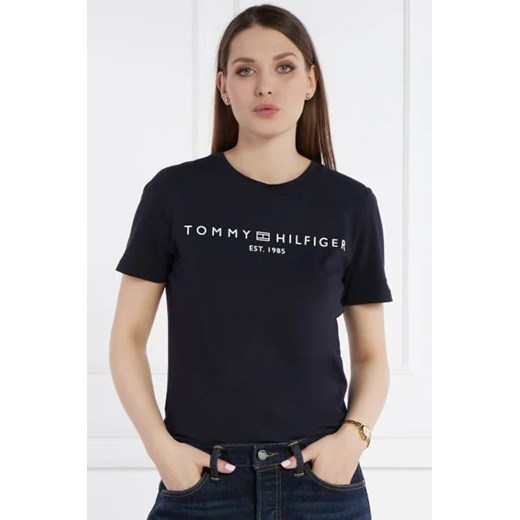 Tommy Hilfiger T-shirt REG CORP LOGO C-NK SS | Regular Fit ze sklepu Gomez Fashion Store w kategorii Bluzki damskie - zdjęcie 172779061