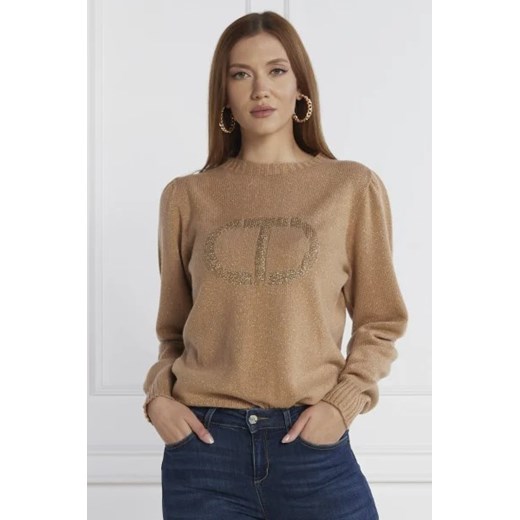TWINSET Wełniany sweter | Regular Fit | z dodatkiem kaszmiru ze sklepu Gomez Fashion Store w kategorii Swetry damskie - zdjęcie 172780804
