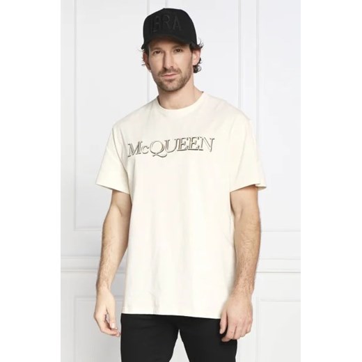 Alexander McQueen T-shirt LOGO EMB | Regular Fit XL wyprzedaż Gomez Fashion Store
