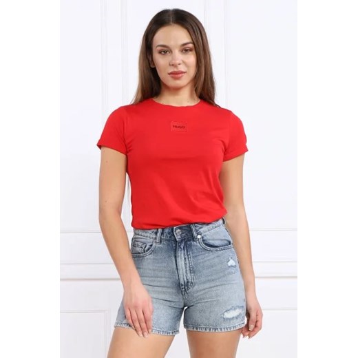 HUGO T-shirt | Slim Fit ze sklepu Gomez Fashion Store w kategorii Bluzki damskie - zdjęcie 172788213