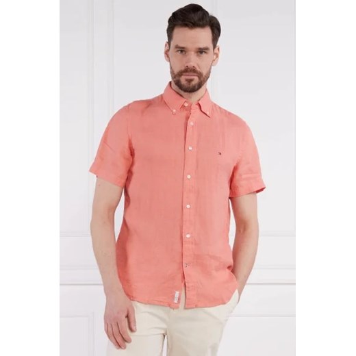 Tommy Hilfiger Lniana koszula PIGMENT DYED LINEN RF SHIRT S/S | Regular Fit ze sklepu Gomez Fashion Store w kategorii Koszule męskie - zdjęcie 172788724