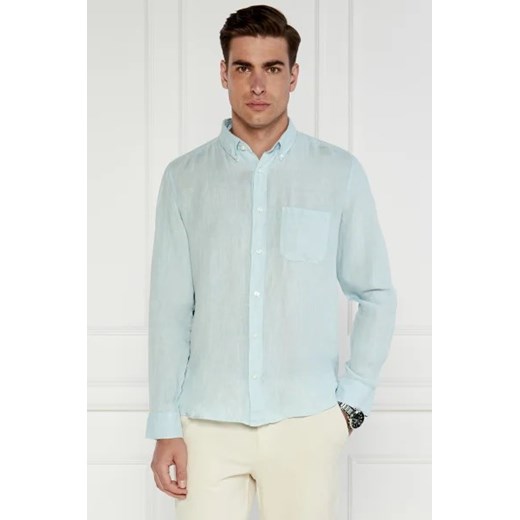 HUGO Lniana koszula Ermann | Straight fit ze sklepu Gomez Fashion Store w kategorii Koszule męskie - zdjęcie 172789574