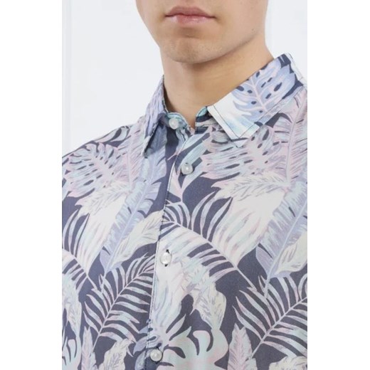 GUESS Koszula SS ECO RAYON INDGO T | Slim Fit Guess XXL okazja Gomez Fashion Store
