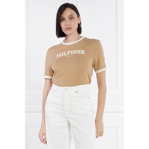 Tommy Hilfiger T-shirt MONOTYPE FLOCK | Regular Fit ze sklepu Gomez Fashion Store w kategorii Bluzki damskie - zdjęcie 172794132