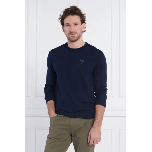 Aeronautica Militare Wełniany sweter | Regular Fit ze sklepu Gomez Fashion Store w kategorii Swetry męskie - zdjęcie 172796003